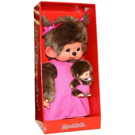 Sekiguchi Monchhichi Mutter mit Kind ca. 45cm, pink