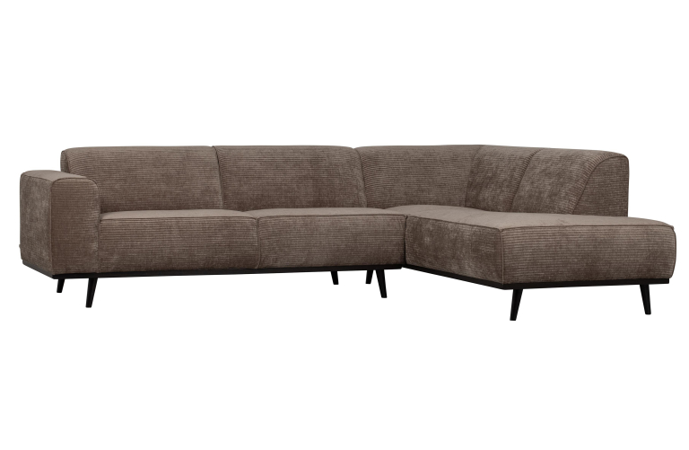 WOOOD Statement hoekbank rechts rib taupe