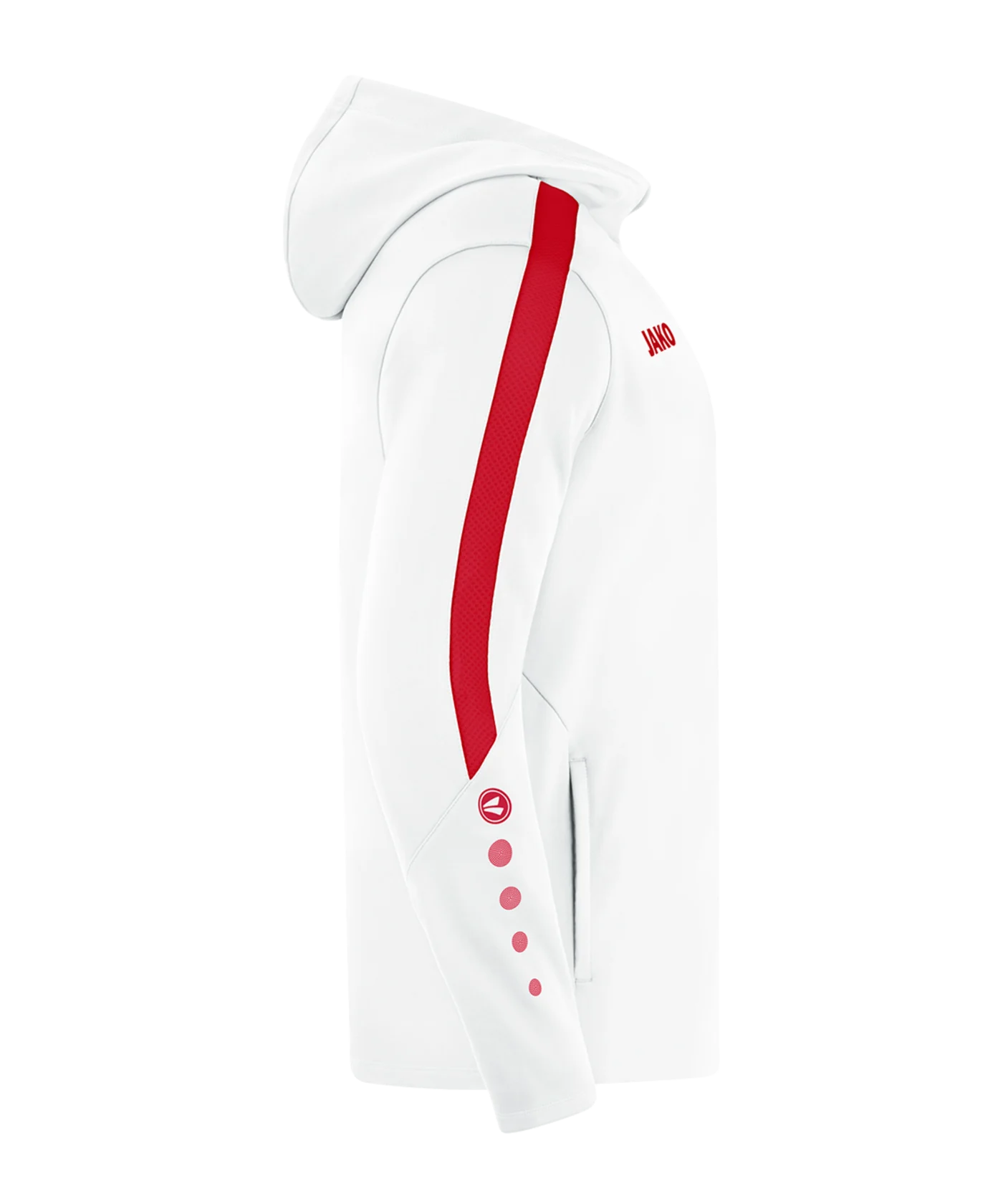 JAKO Power Kapuzenjacke Kids Weiss Rot F004