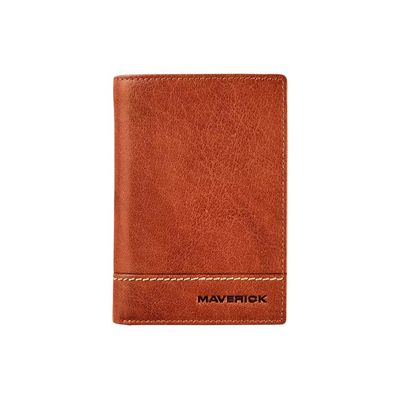 Maverick Rough Gear - Portefeuille - RFID pour cartes supplémentaires - cuir de buffle pleine fleur à tannage végétal - cognac