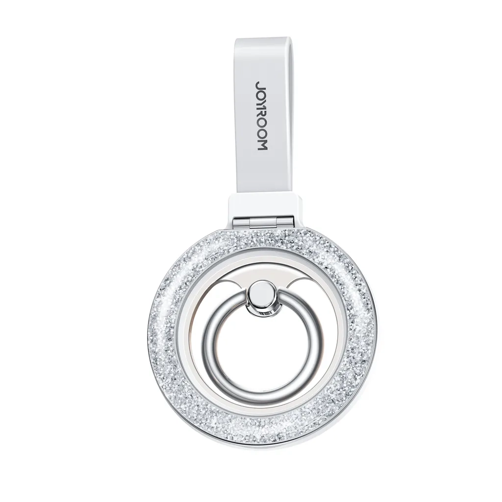 Magnetische MagSafe Finger Griff Ring Halterung 360 Grad Glitzer Design (JR-ZS425-W) - Silber