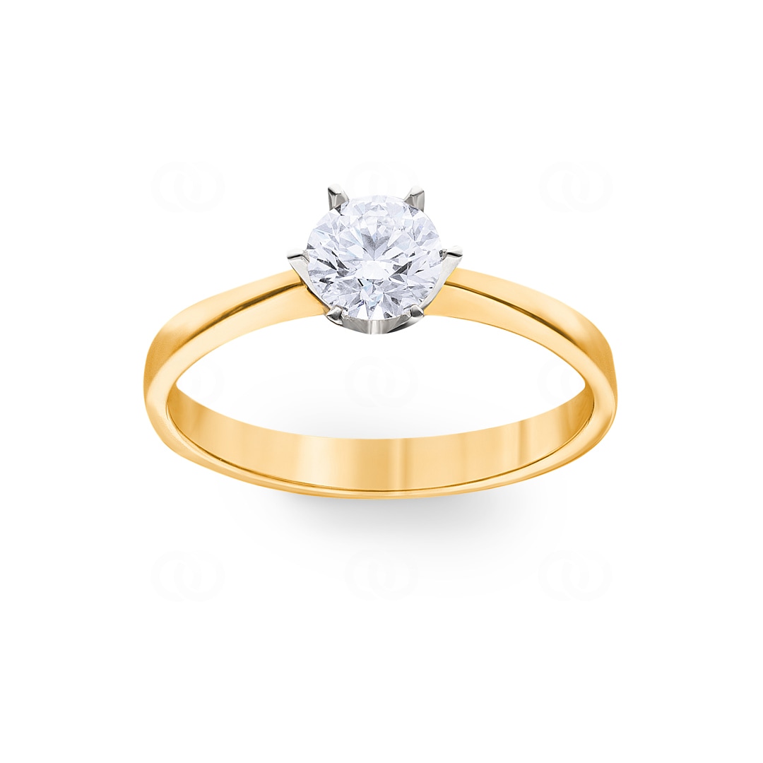 Verlobungsring 750/18 K Gelbgold mit Diamant 0.70 ct H/vs