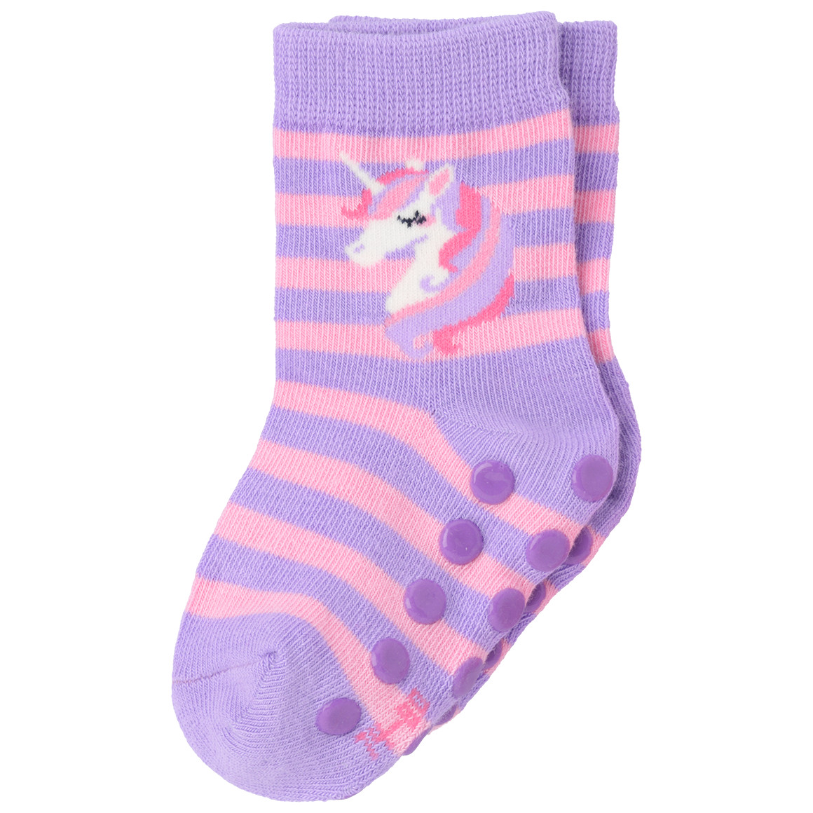 Topomini 3 Paar Baby Stoppersocken mit Bio-Baumwolle helllila / rosa