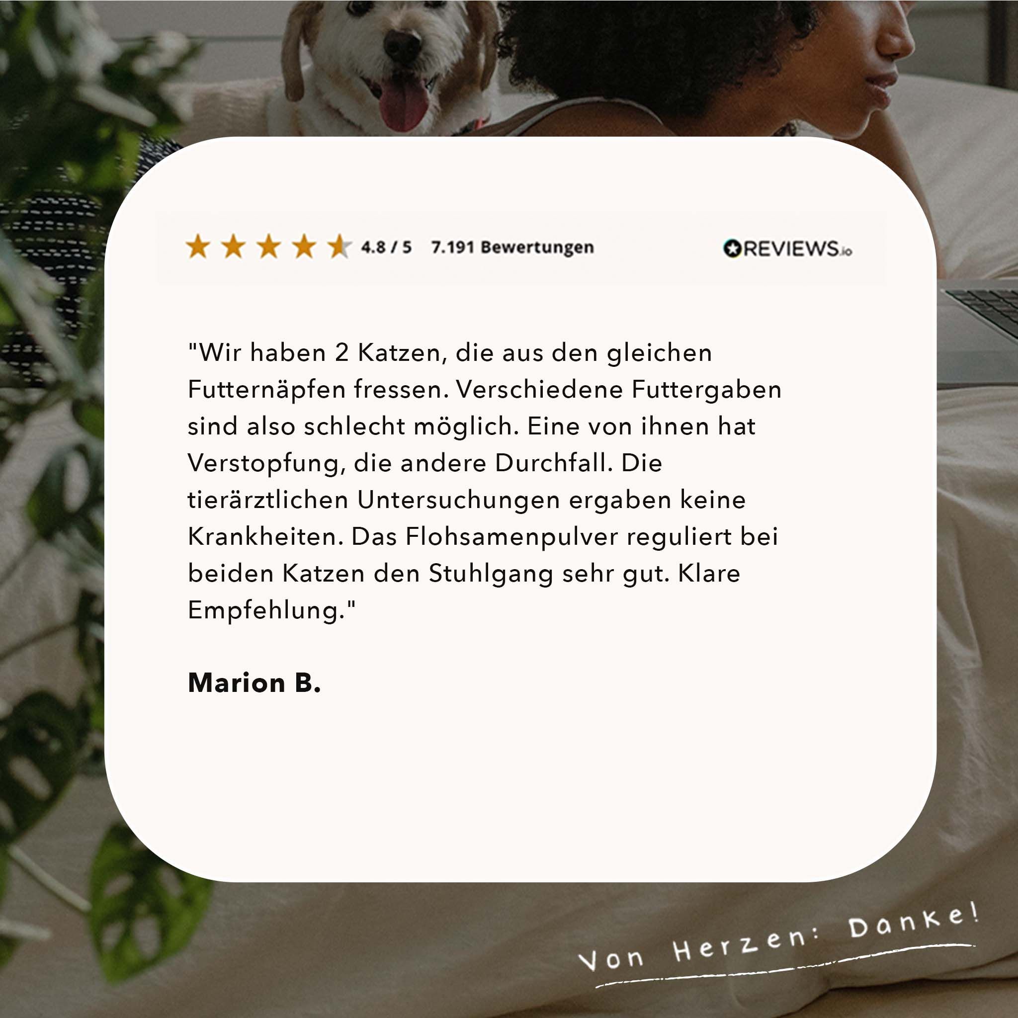ALPHAZOO Flohsamenschalen gemahlen für Hunde und Katzen