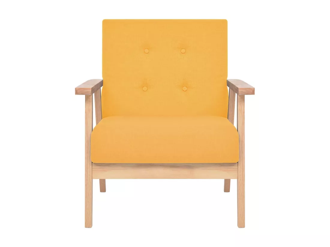 NETTLIFE Ensemble de canapé 2 pcs Tissu jaune