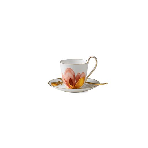 Royal Copenhagen Flora Højhankskop Med Underkop, Magnolia, 27 cl