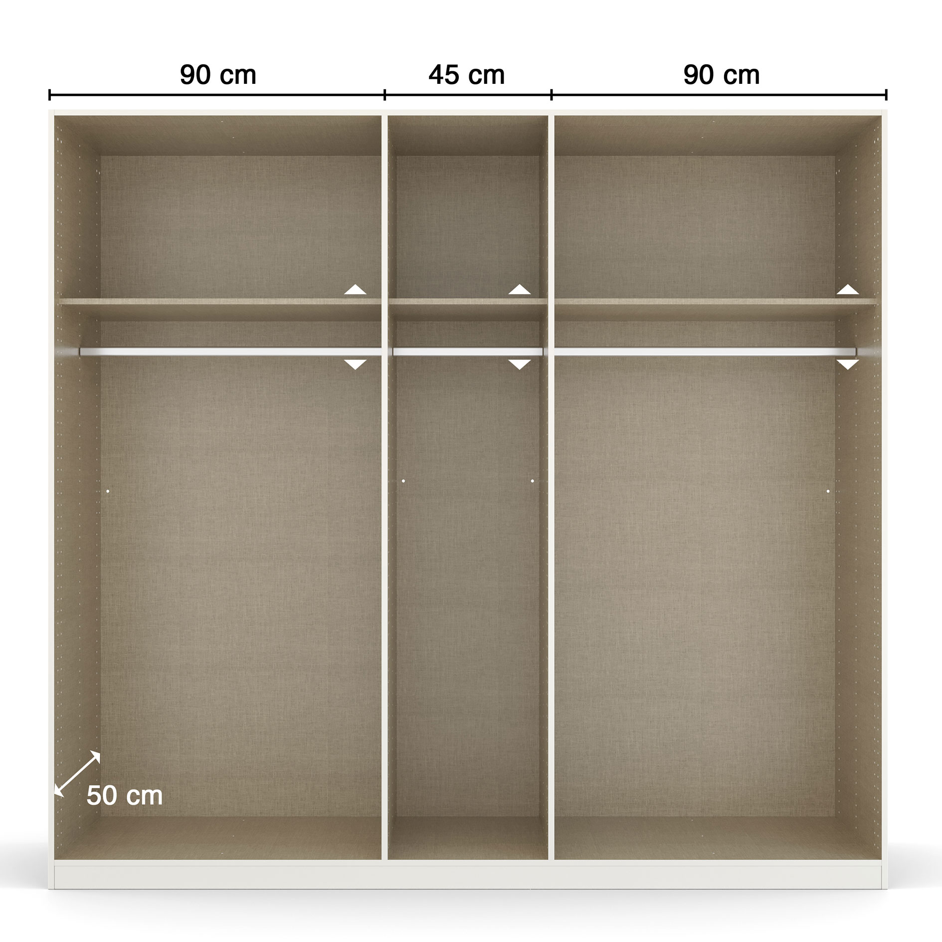 Drehtürenschrank - alpinweiß - 226 cm
