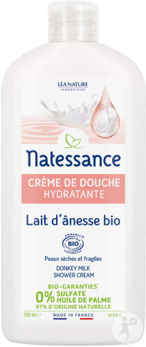 Natessance Bio Crème De Douche Lait D'Ânesse Camomille Flacon 500ml