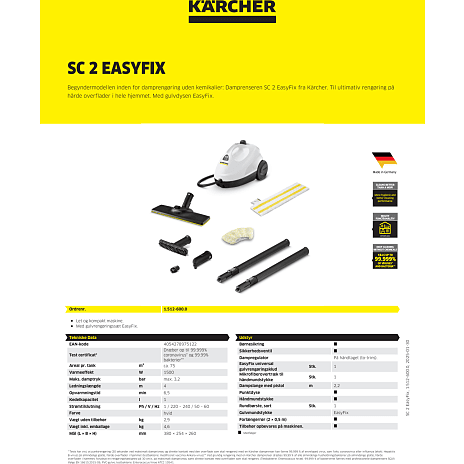 Kärcher SC 2 EasyFix damprenser