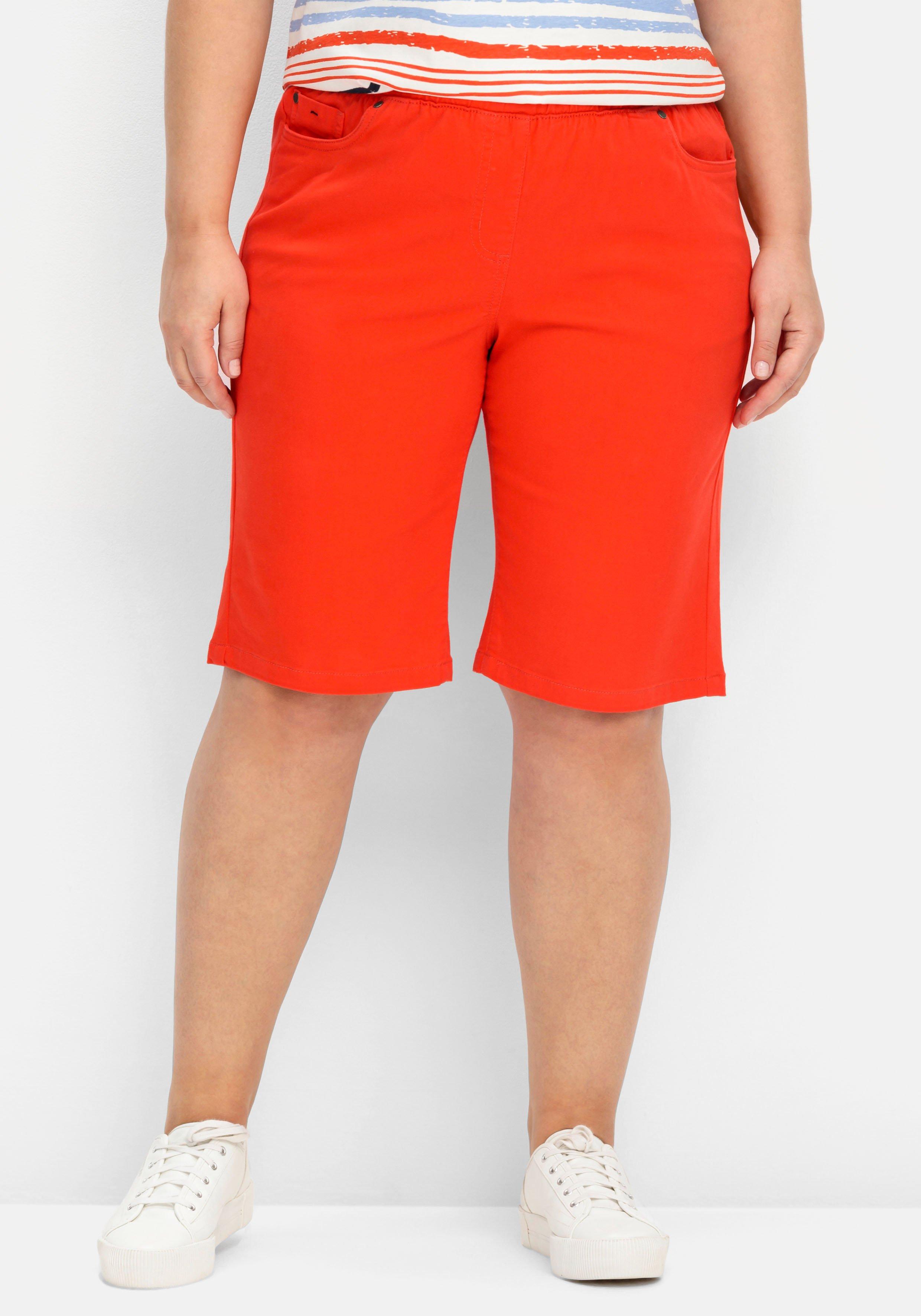 Twill-Bermudas in 5-Pocket-Form, mit Gummizugbund
