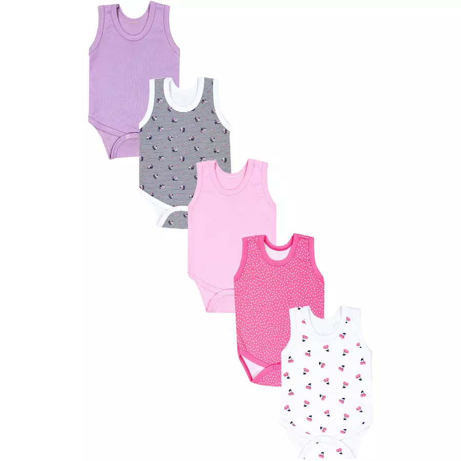 TupTam Baby Mädchen Achselbody 5er Pack lila