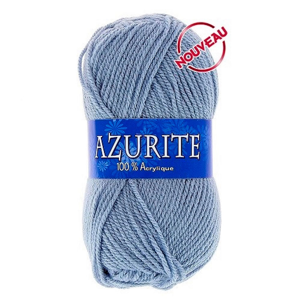 Lot de 10 pelotes de laine AZURITE bleu gris 50g