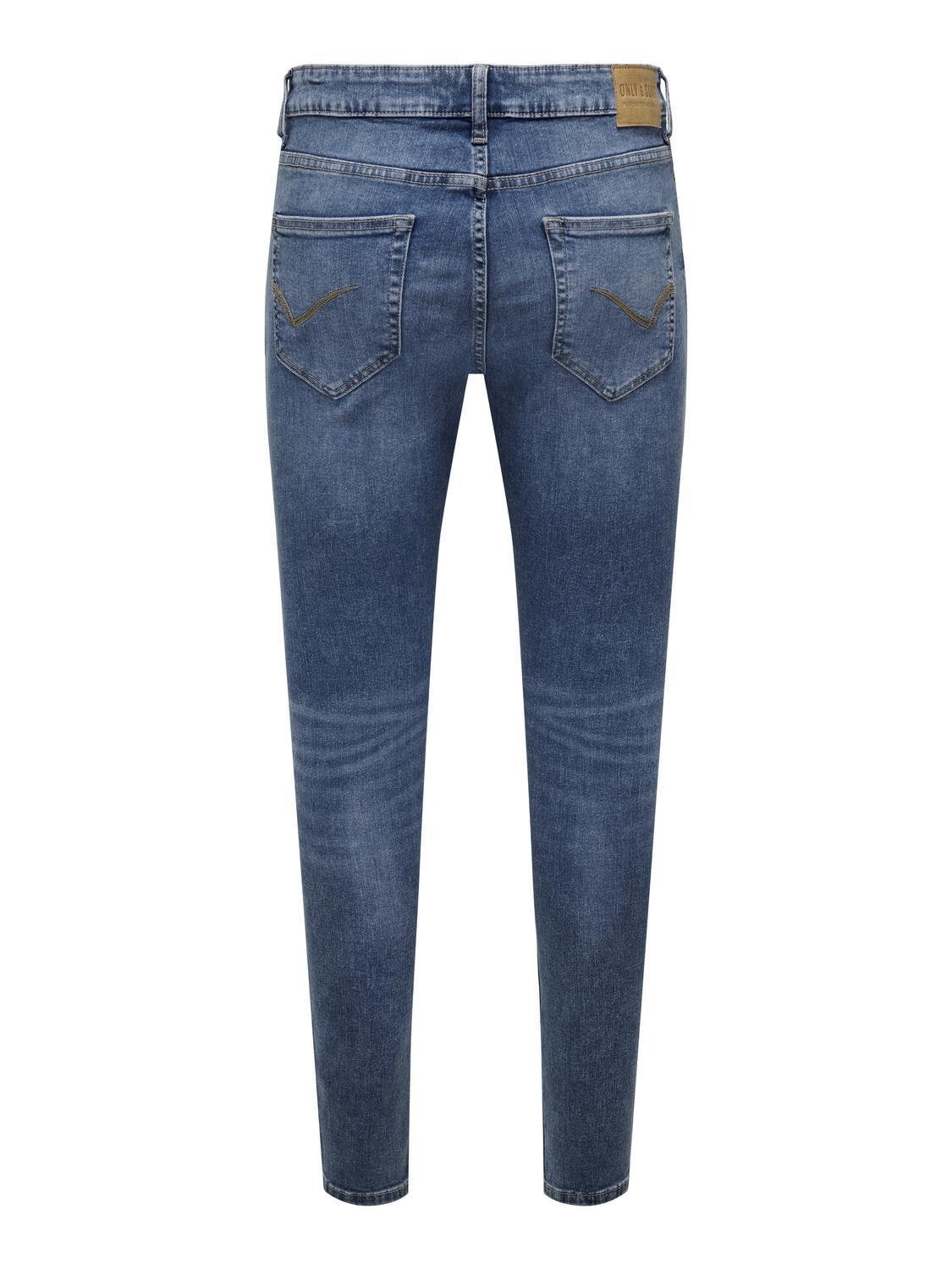 ONSFLY Mid Rise Spray on Fit Jeans Medium Blue Denim