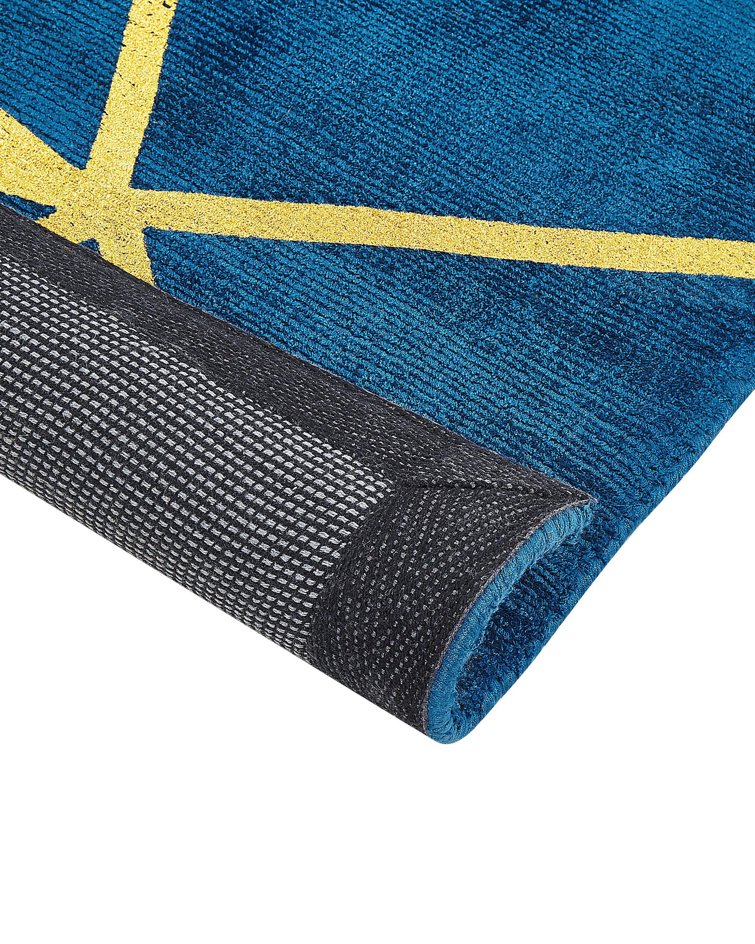 Vloerkleed HAVZA Blauw 80 x 150 cm Viscose