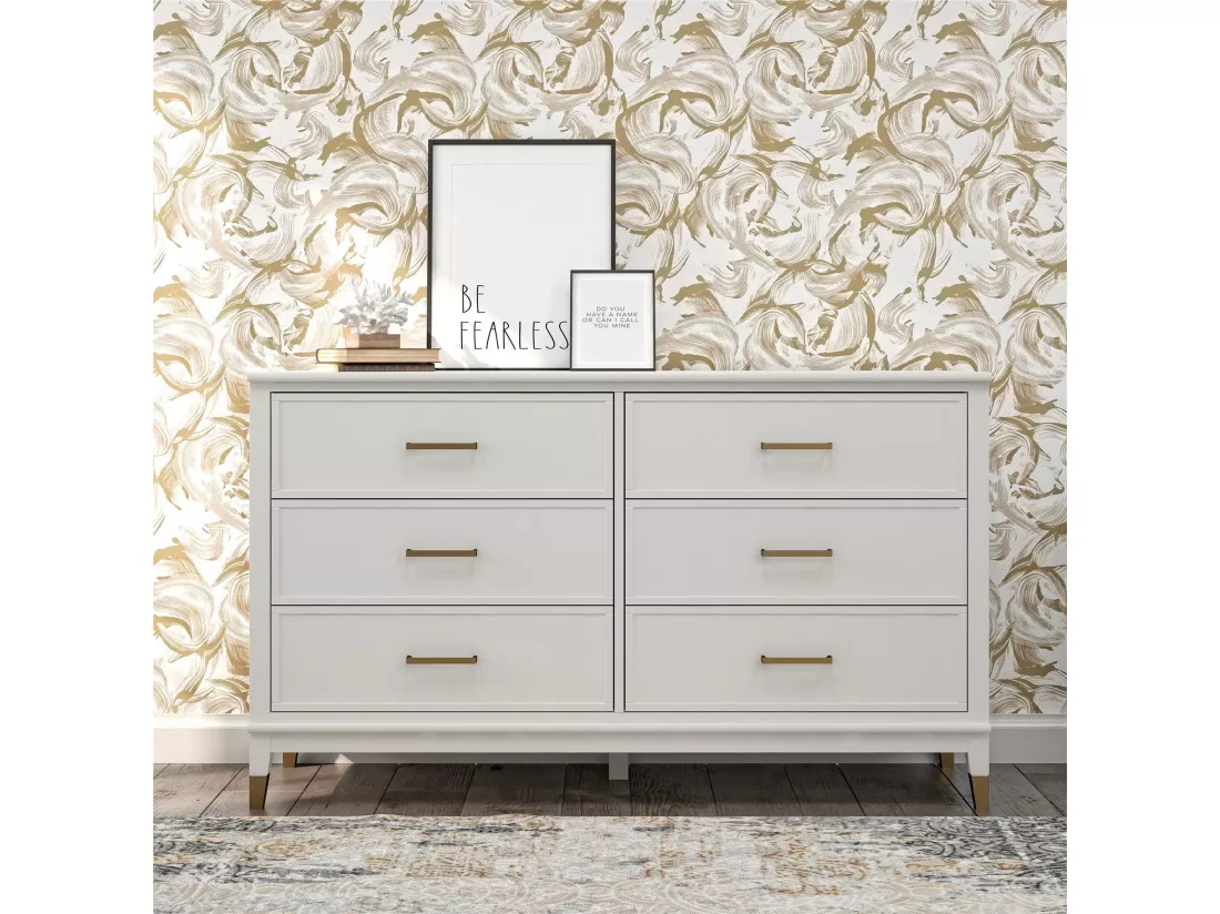 Westerleigh | Commode à 6 tiroirs en MDF blanc