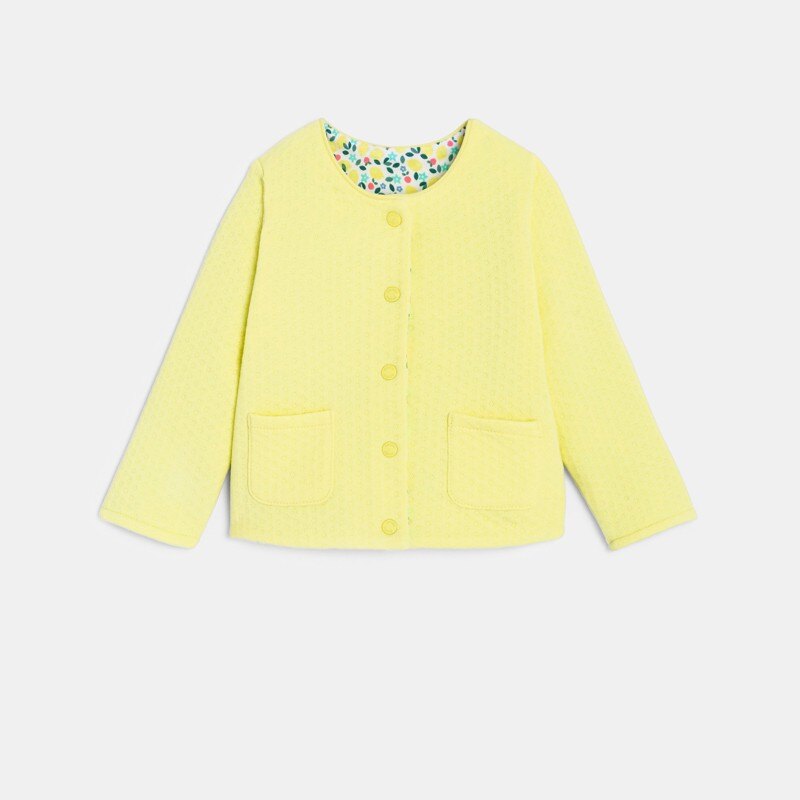 Sweat pressionné réversible citron jaune bébé fille Jaune