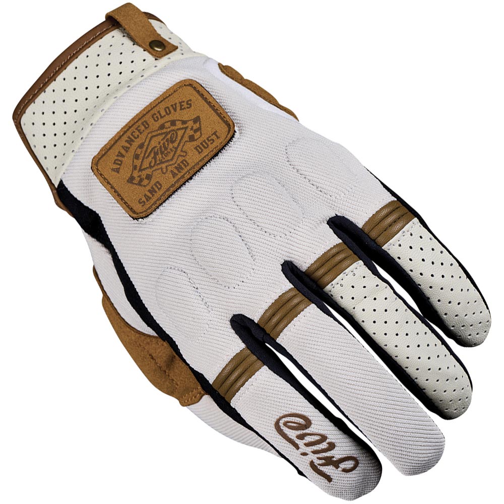 Five - Gants Scrambler Blanc / Camel