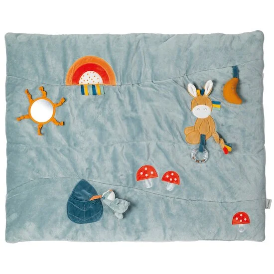 Félix et Léo Tapis de Jeu Rectangulaire   Bleu Poussière        80 x 100 cm   de               Nattou
