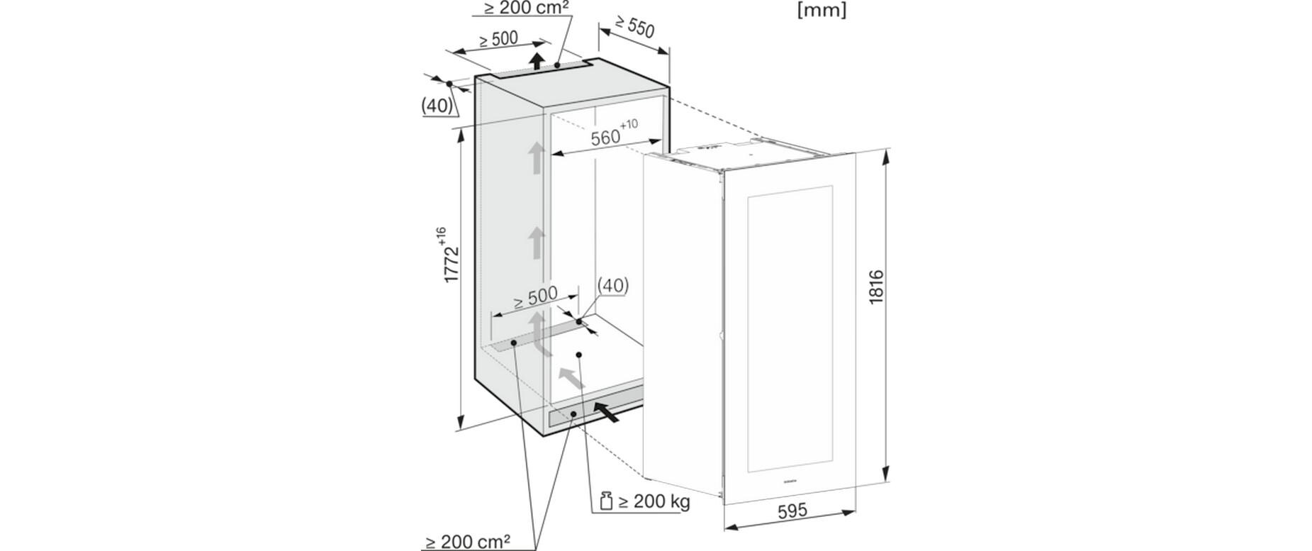 Einbauweinkühlschrank KWT 6722 iGS-1 Rechts<br>Einbau-Weinschrank mit FlexiFrame, SommelierSet und Push2open für anspruchsvollste Weinliebhaber