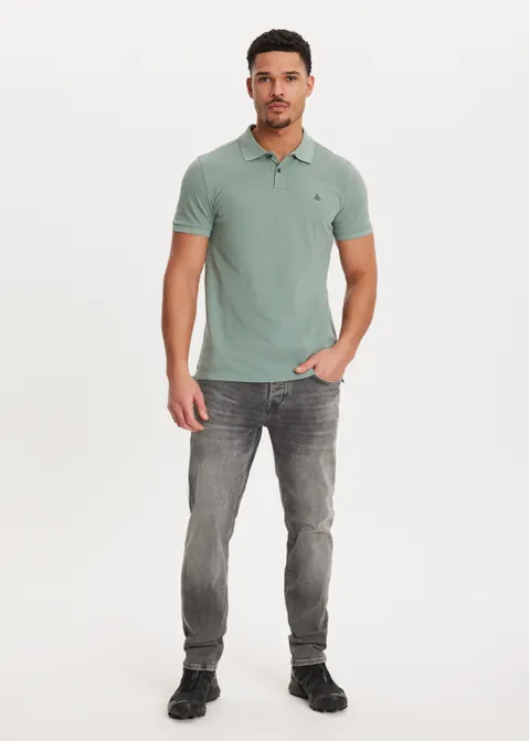Polo met logo print groen (MINT.M)