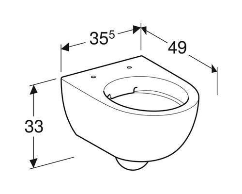 GEBERIT Renova Compact wandclosetset, randloos, glanzend wit met toiletzitting CG04000000