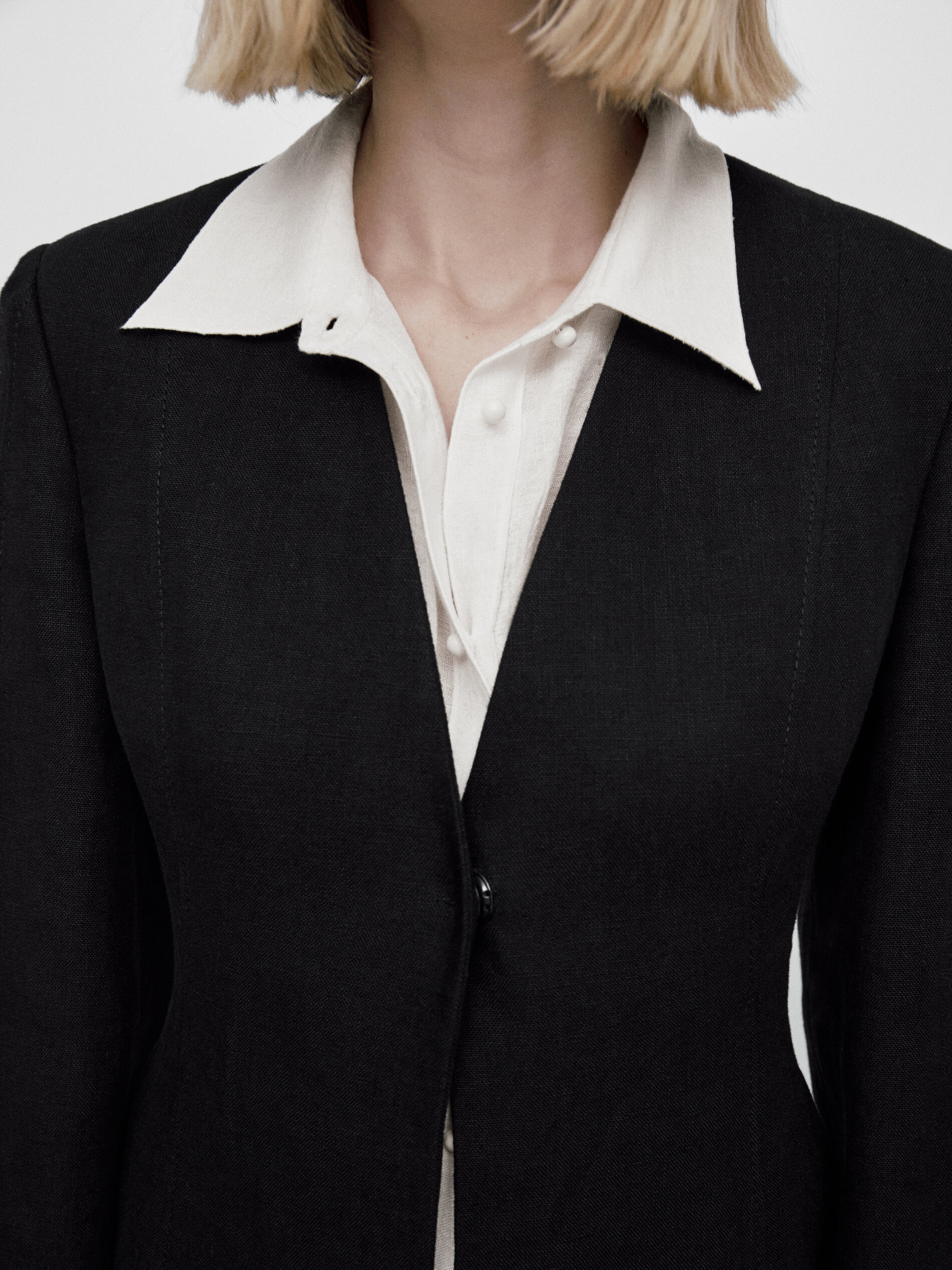 Quimono de linho Americana traje Edição limitada - PRETO