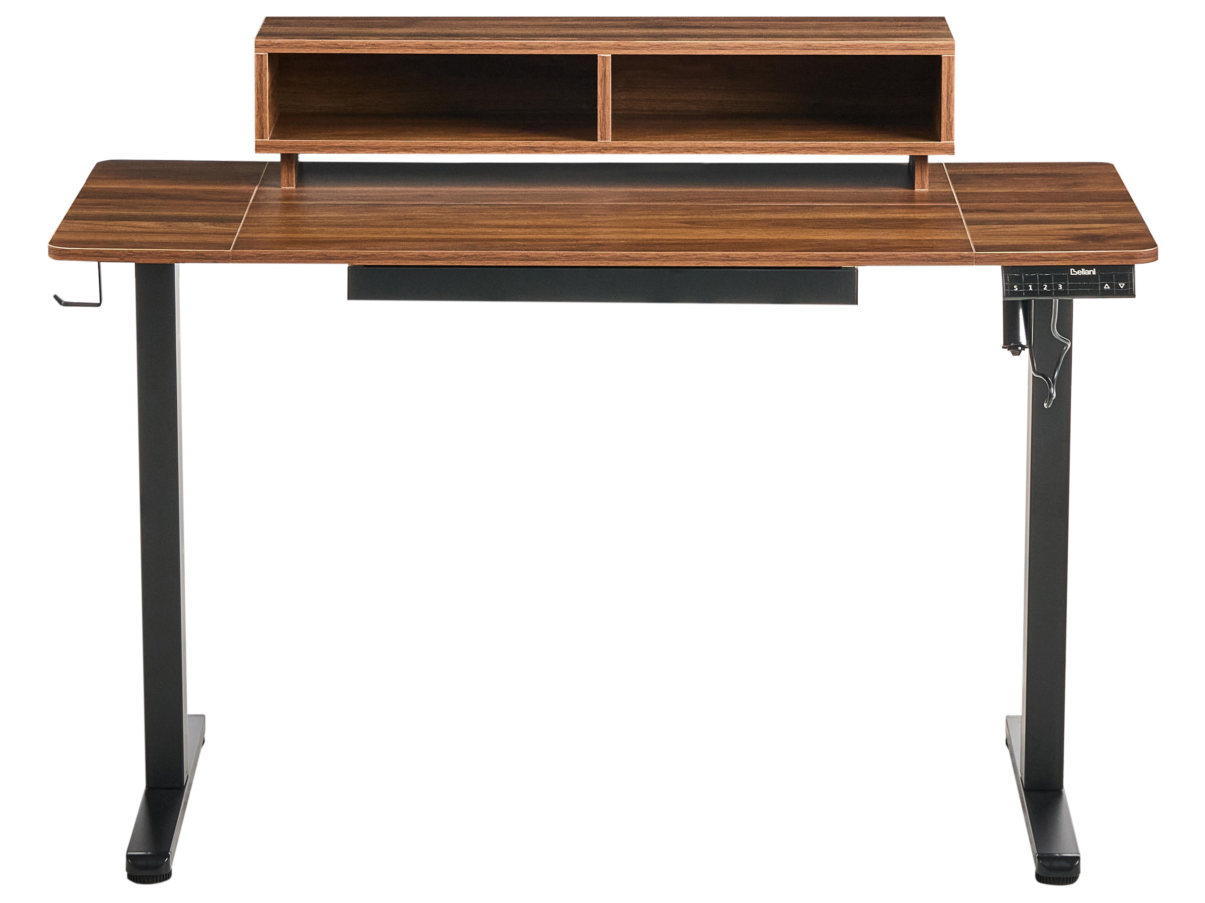 Elektrisch verstelbaar sta-bureau LUCAMA Bruin/zwart 120 cm 60 cm met USB-poort