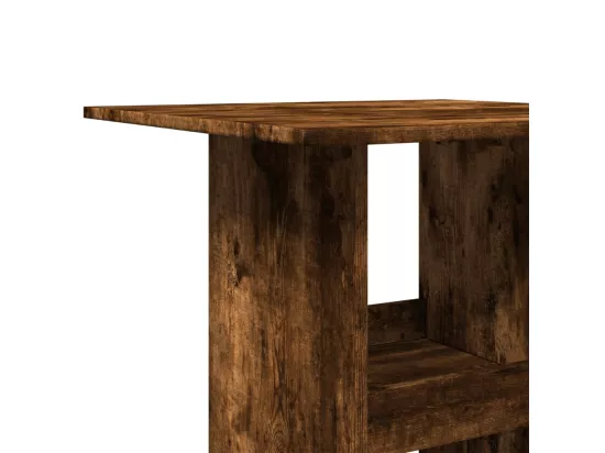Table de bar avec rangement chêne fumé bois d’ingénierie