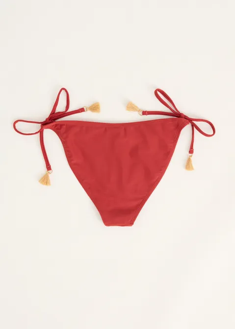 Bikini broekje geborduurd rood (ROO.RS)