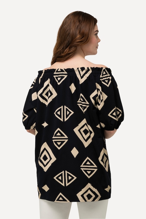 T-Shirt, Carmen-Ausschnitt, Halbarm, Biobaumwolle