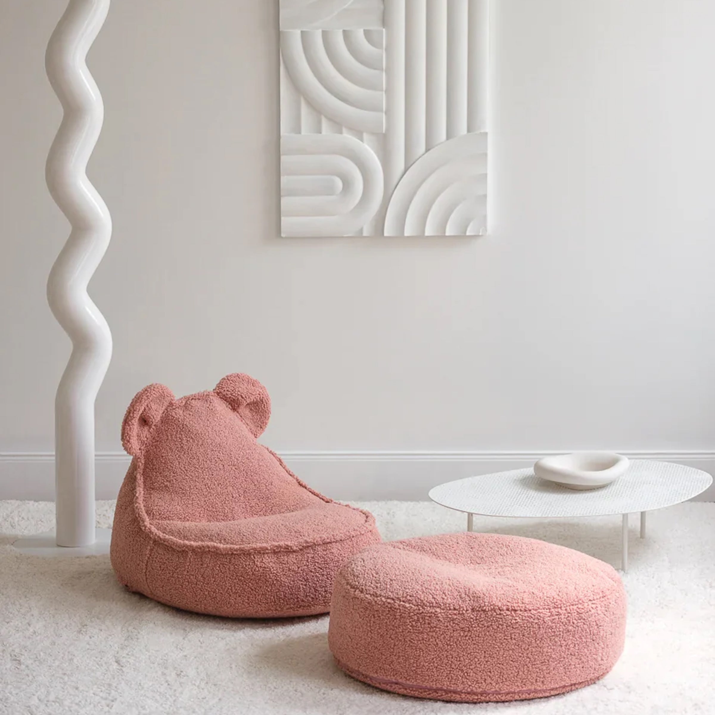 Wigiwama Sitzsack Teddy und Ottoman Set Guava