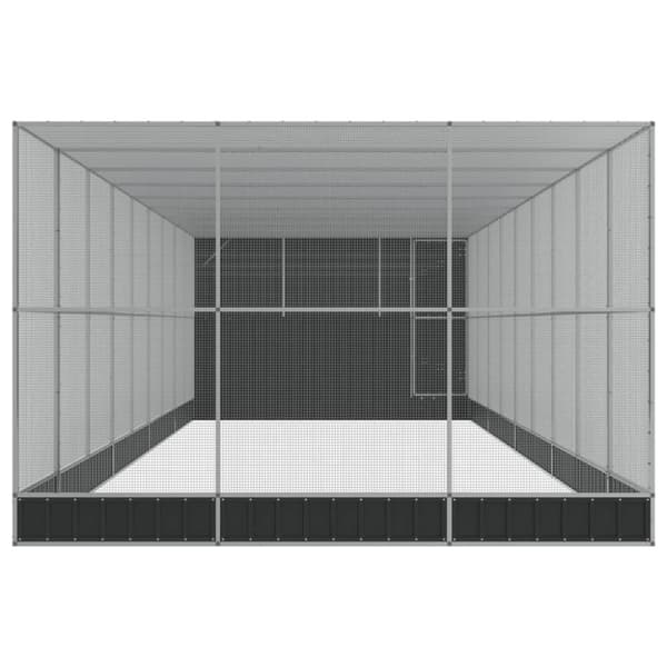 vidaXL Voliere med forlengelse sølv 1118x303x216 cm stål