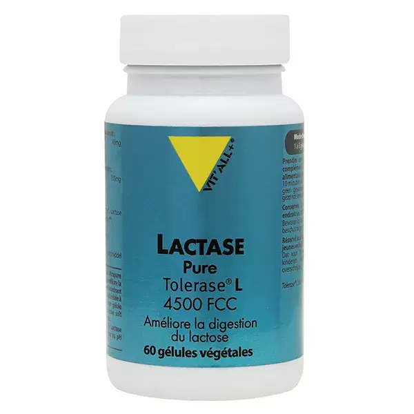 Vit'all+ Lactase Pure Tolerase® L 4500 FCC 60 cápsulas vegetais