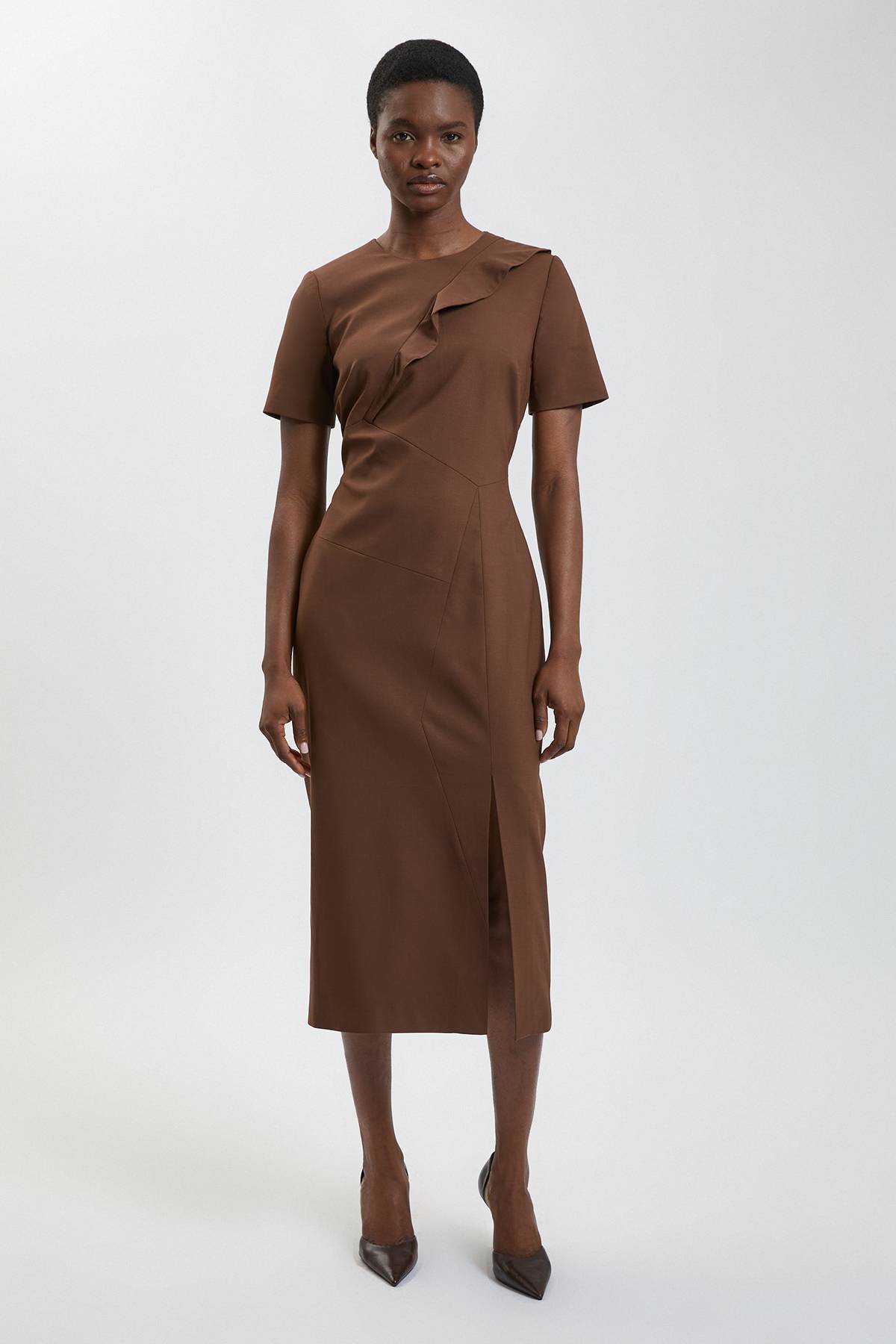 KarenMillen Robe Crayon Midi Cintrée Avec Détail De Pli