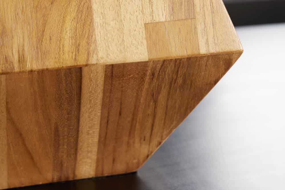 Massivholz Tischlampe DIAMOND 65cm Teak natur weiß modern handmade