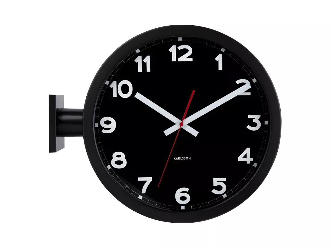 Horloge murale double face H38cm Noir Present Time