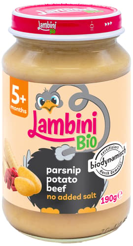 Lambini Bio DEMETER Pastinake-Kartoffeln-Rind, ab 5.Monat