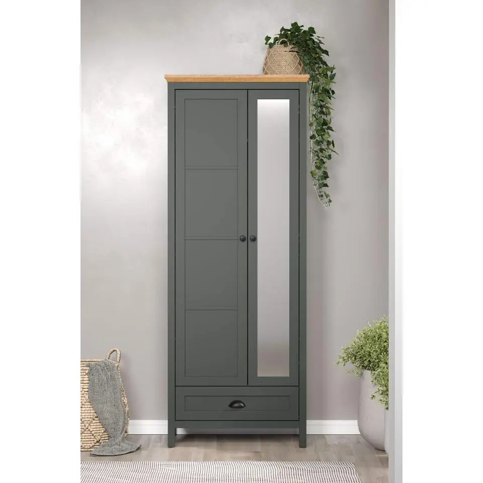 Hioshop Stanton kledingkast groen- eik decor