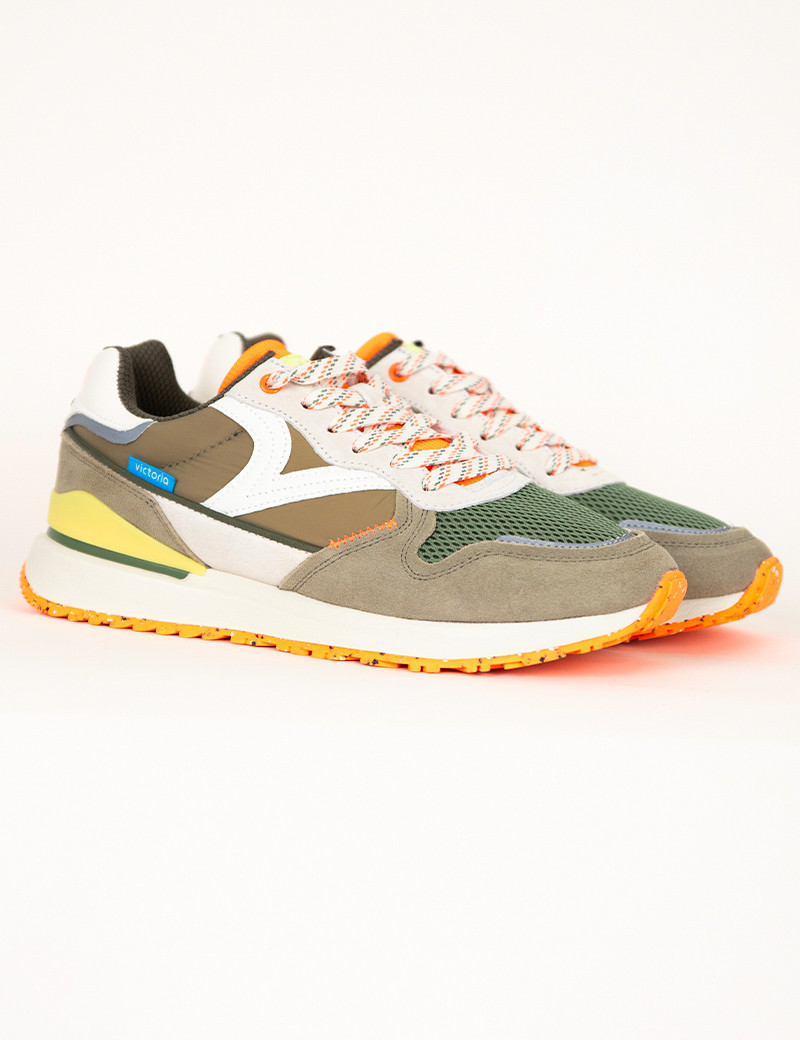 VICTORIA BASKETS HOMME LEGGERA NEON TOUCH KAKI