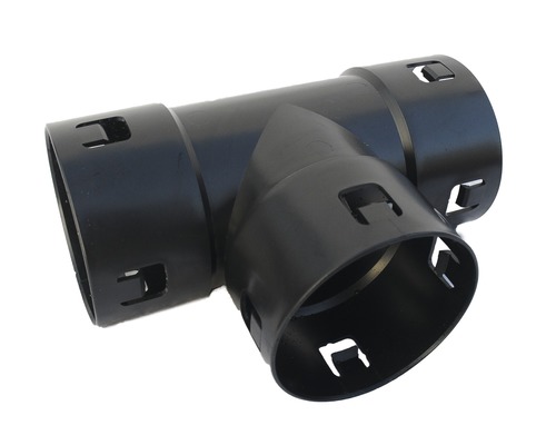 Pipelife T-stuk voor afvoerbuis, kunststof, rond, zwart, DN 80 mm