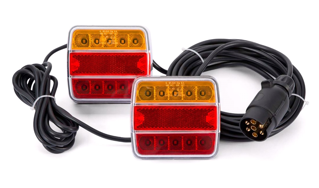 Trailerlygtesæt LED med kabel 7-pins