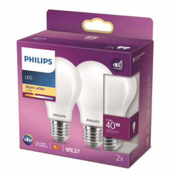 Philips LED peer E27 40W 2 stuks mat niet dimbaar