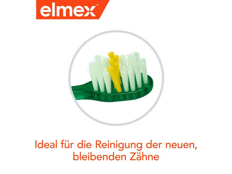 elmex Handzahnbürste Junior 6-12 Jahre Weich Kinder-Weich Zahnbürste für eine ideale Reinigung der neuen, bleibenden Zähne