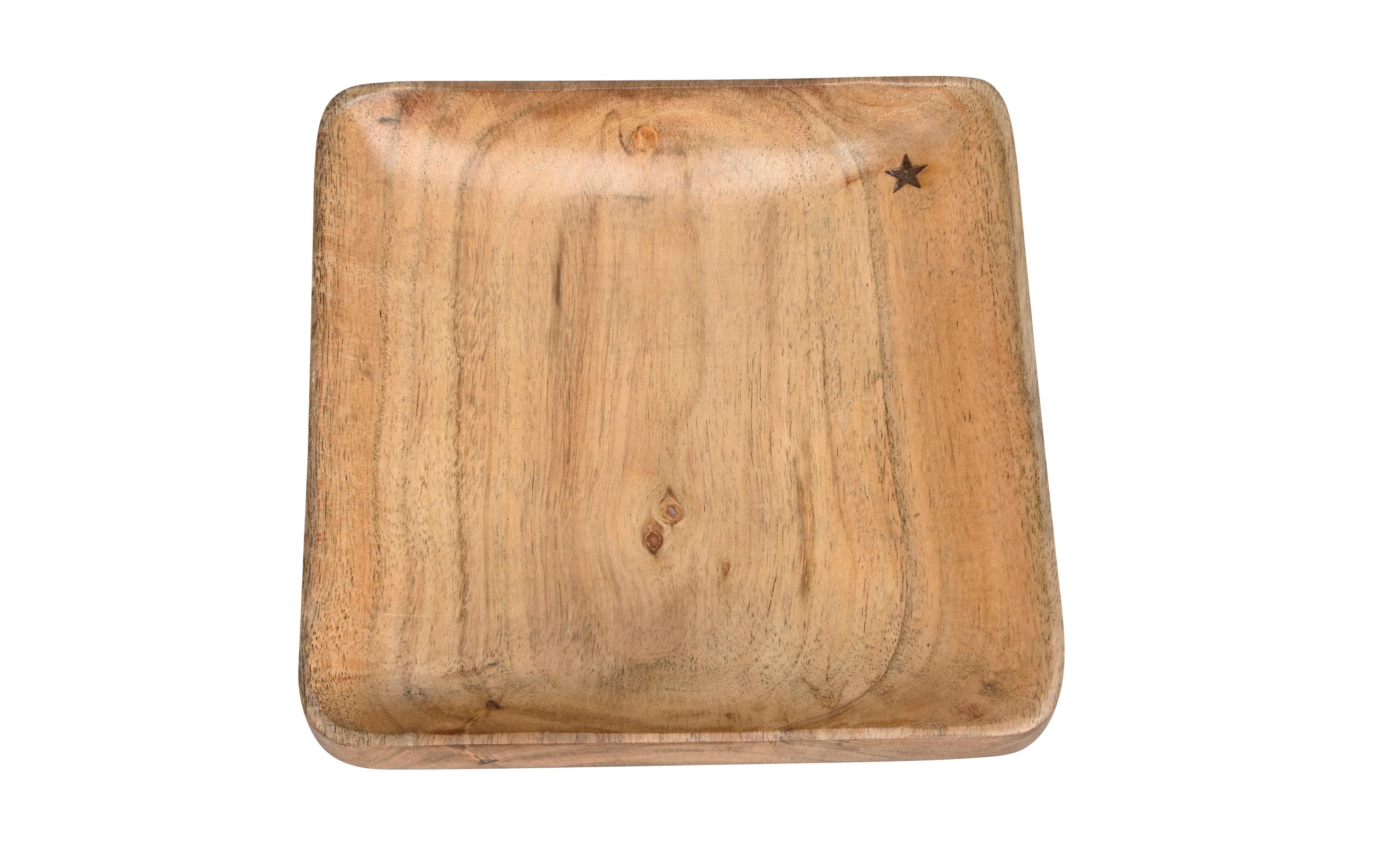 Serviertablett 20 x 20 x 3 cm, BraunQuadratisches Serviertablett