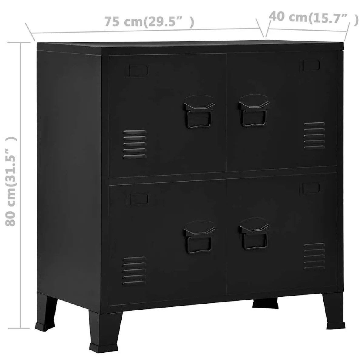 vidaXL Coffre de Rangement Noir