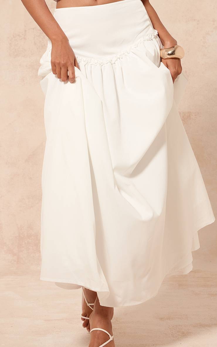 Blanc Jupe Maxi À Volume