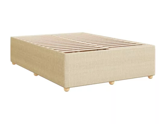 Sommier à lattes de lit avec matelas Crème 140x190 cm Tissu