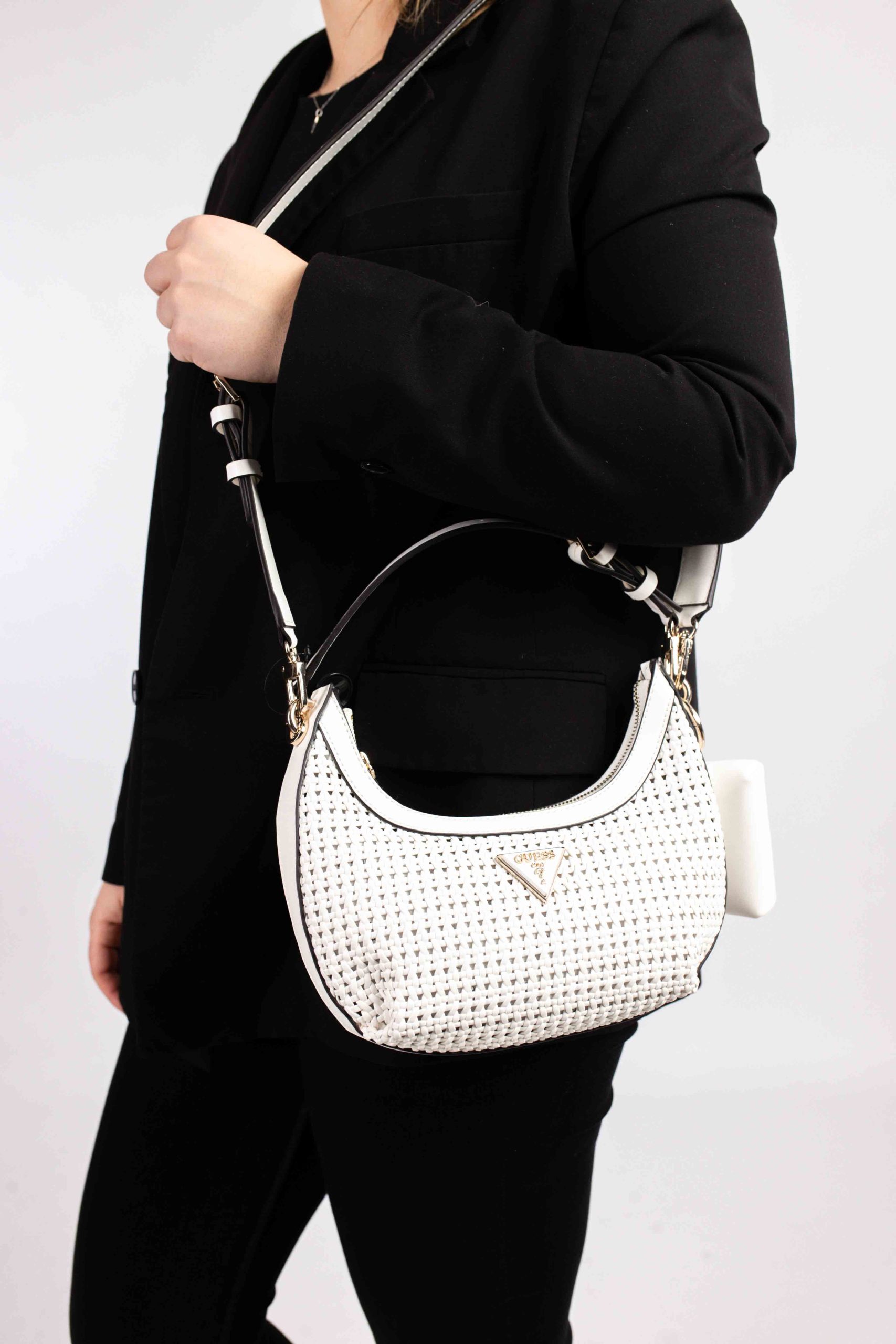 Guess Emelda Crossbody Top Zip Tas Dames Wit
