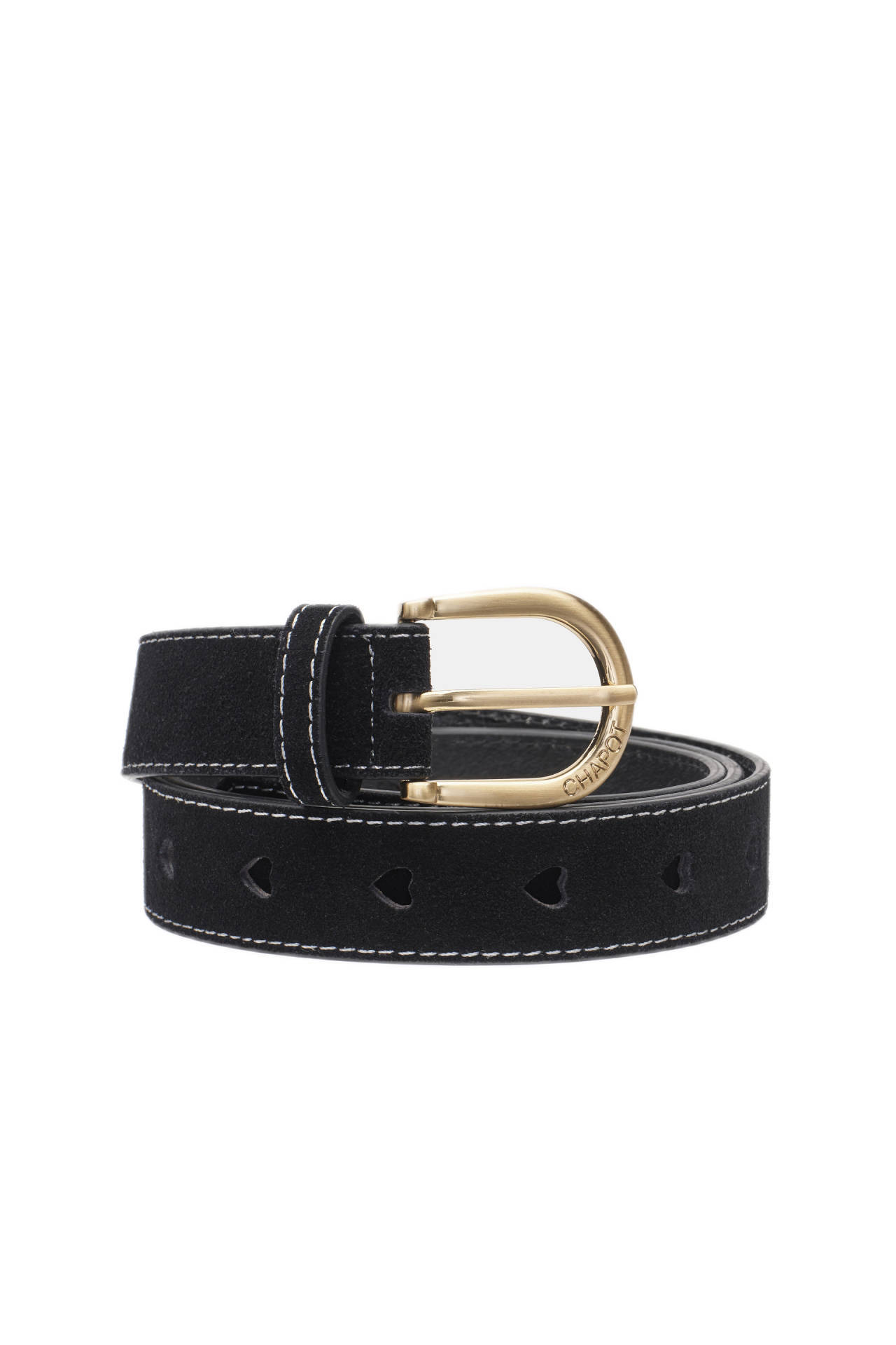 Fabienne Chapot leren riem Cut It Out Heart zwart