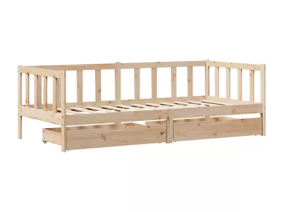 Lit de jour avec tiroirs sans matelas 80x200 cm bois massif